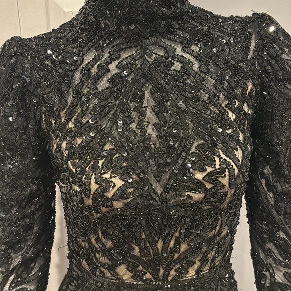 NWOT Mac Duggal mock neck cocktail midi dress - Picture 4 of 16